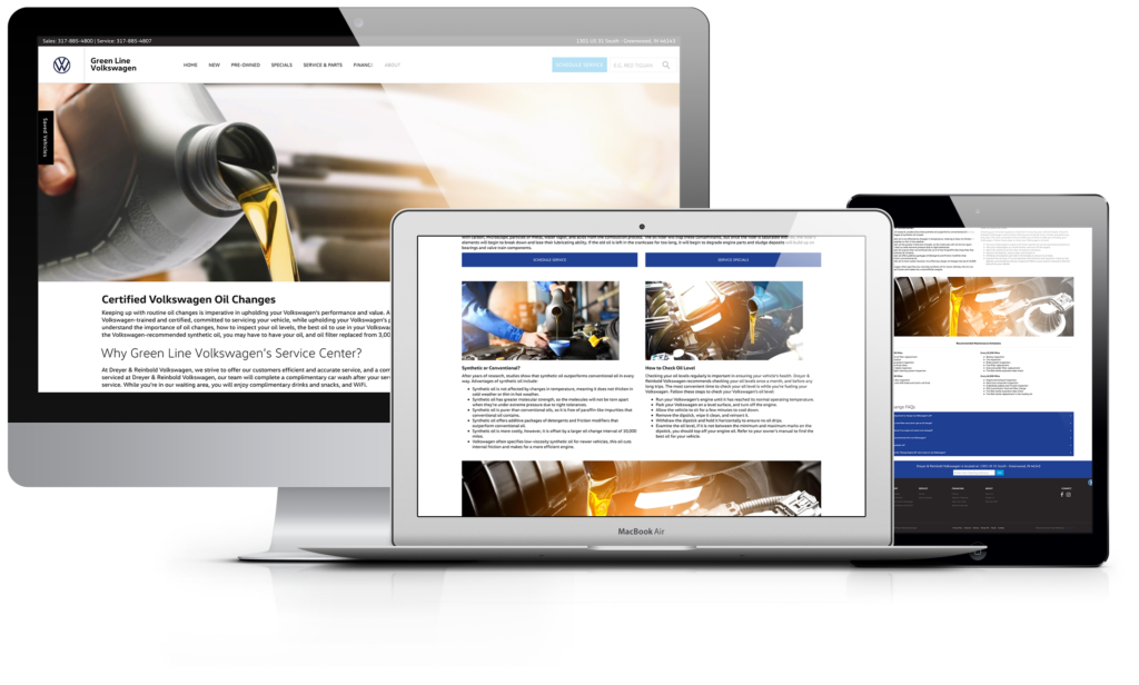 Volkswagen Oil Change SEO Website