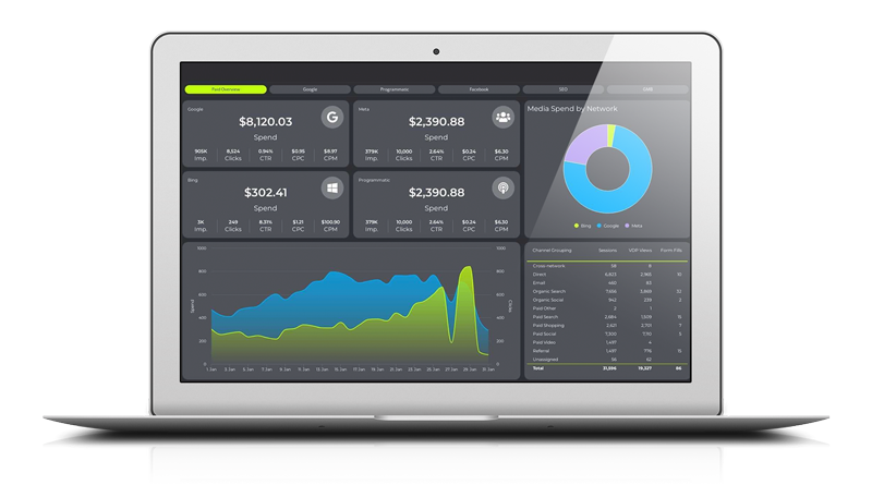 Laptop Showing Data Metrics