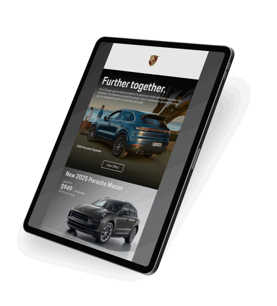 Ipad with Porsche email