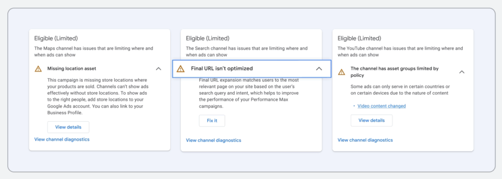 Google Performance Max Diagnostic Tool